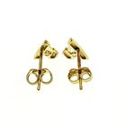 Image 3 of Yellow gold stud earrings with zirconia