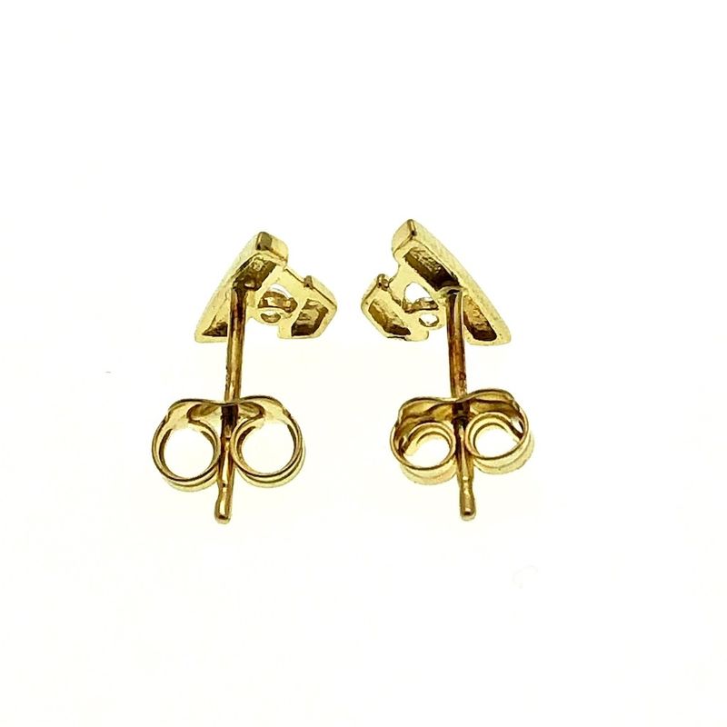 Image 3 of Yellow gold stud earrings with zirconia