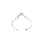 Image 4 of Silver women's ring with zirconia | V-shape