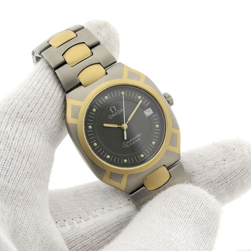 Image 8 of Omega Polaris 'Titane'; 18k. goud/stalen heren horloge