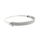 Image 3 of White gold bangle with a cluster of zirconia; Size M/L