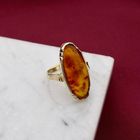 Image 2 of Vintage Gold Ring with Amber