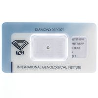 0.18 ct. Brilliant cut diamond J/ SI1 + IGI Certificate - Natural diamond