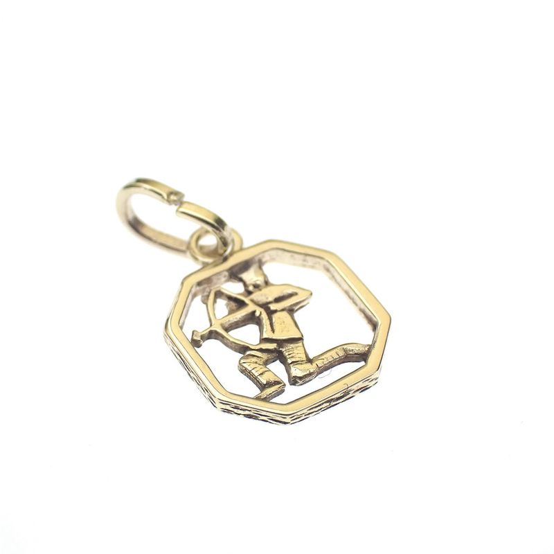 Image 4 of Gold zodiac sign pendant; Sagittarius