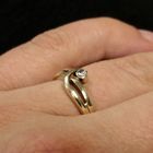 Image 6 of Gold solitaire ring with diamond; 0.05 ct.