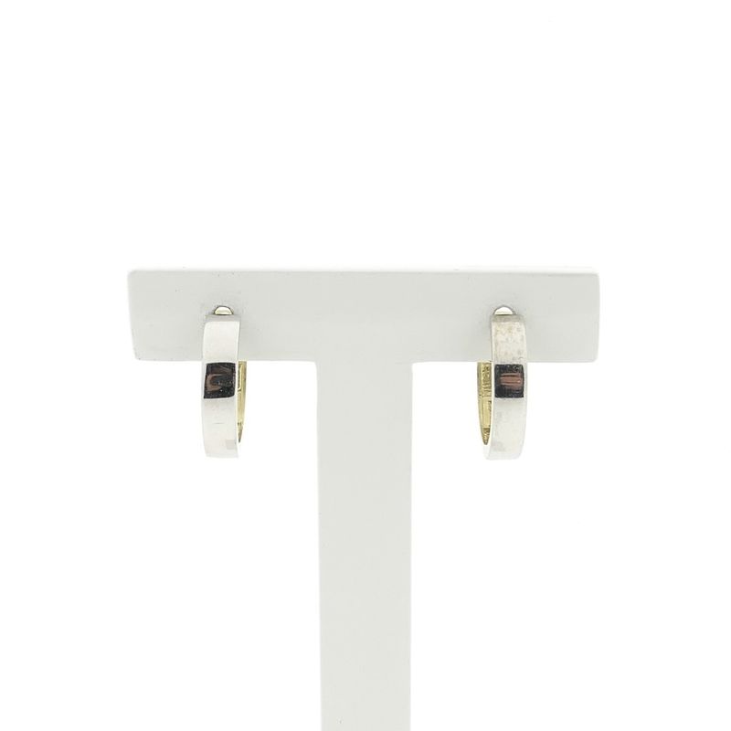 Image 1 of Two-tone gold earrings; Ø 17.5 mm