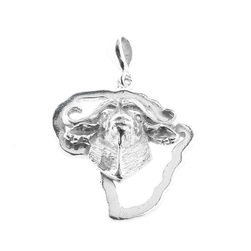 Image 2 of Silver pendant with African buffalo