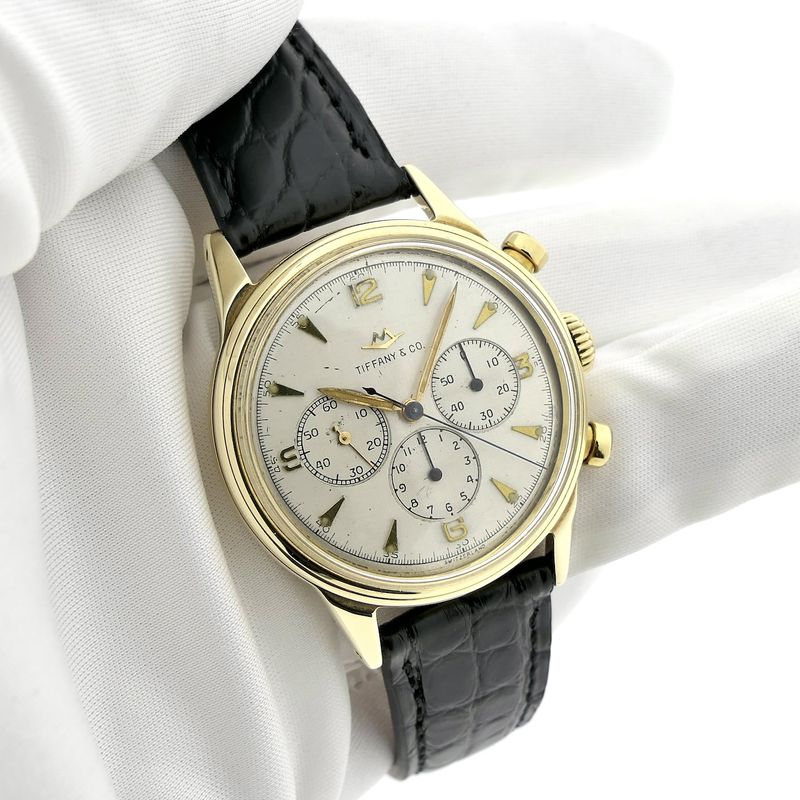 Image 20 of Movado 'Tiffany & Co' M95 Chronograph 49058; Vintage 14k gold men's watch