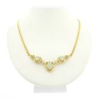 Image 1 of 18-karat gold necklace with a fixed pendant; Opal and diamond 0.46 ct. | 43 cm