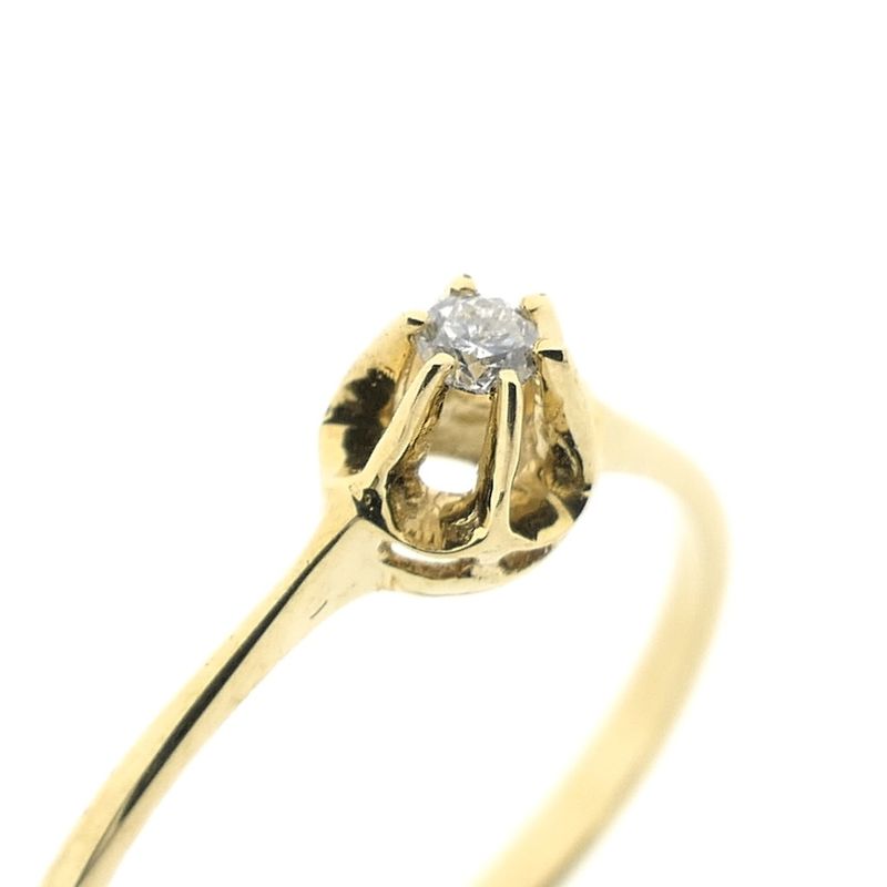 Image 3 of Gold solitaire ring with diamond | 0.03 ct.