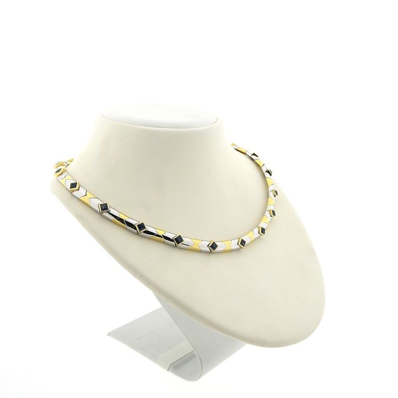 Image 3 of Two-tone gold fantasy necklace with sapphire