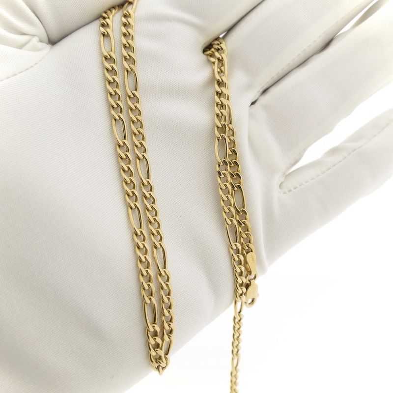 Image 8 of Gold Figaro link chain | 51 cm