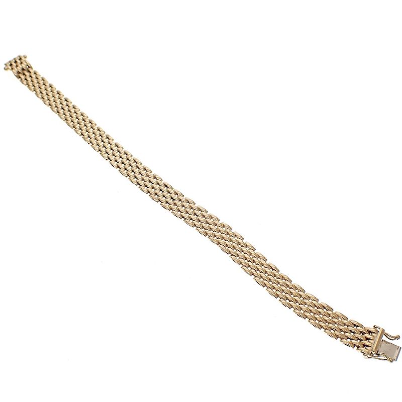 Image 7 of Gold wide link bracelet | 19 cm