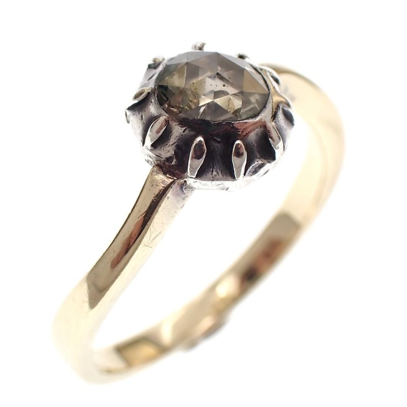 Image 1 of Antique gold ring with rose-cut diamond; 0.30 ct.