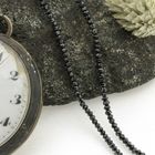 Image 10 of Black diamond bead necklace with gold clasp