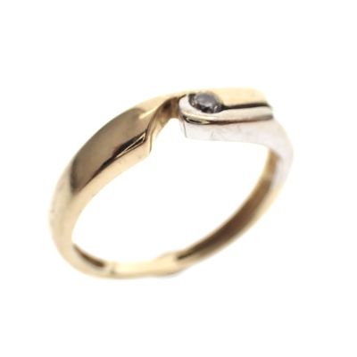 Two-tone gold ring with diamond Image 1 of Two-tone gold ring with diamond
