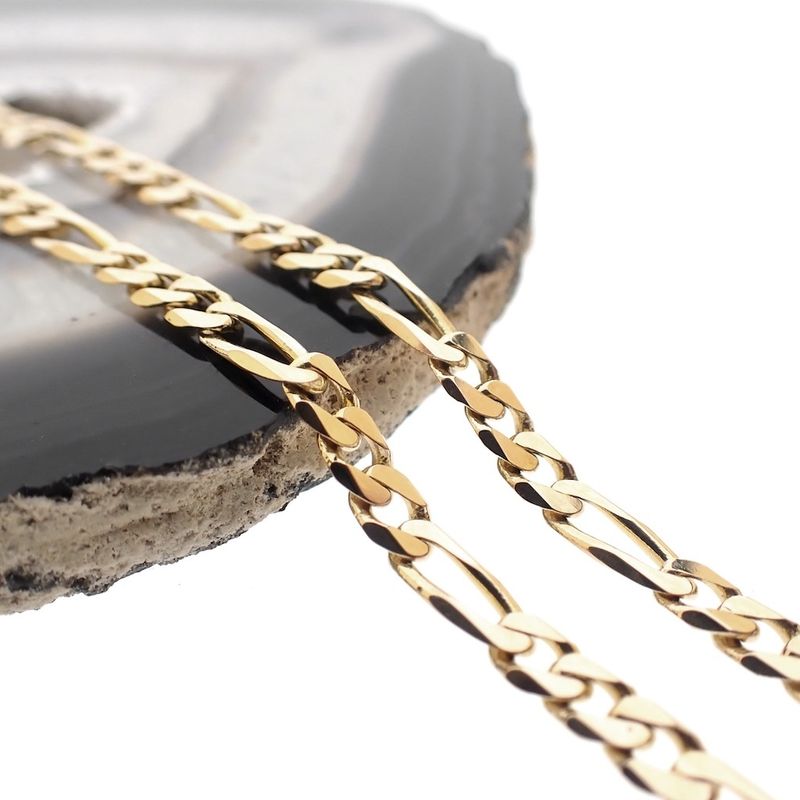 Image 9 of Gold long Figaro link chain