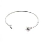 Image 1 of Pandora Moments Open Bangle; Silver; Moon and Stars | Ø 65mm
