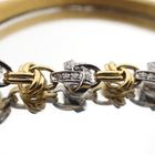 Image 5 of Two-tone gold link bracelet with diamonds; 1.00 ct.