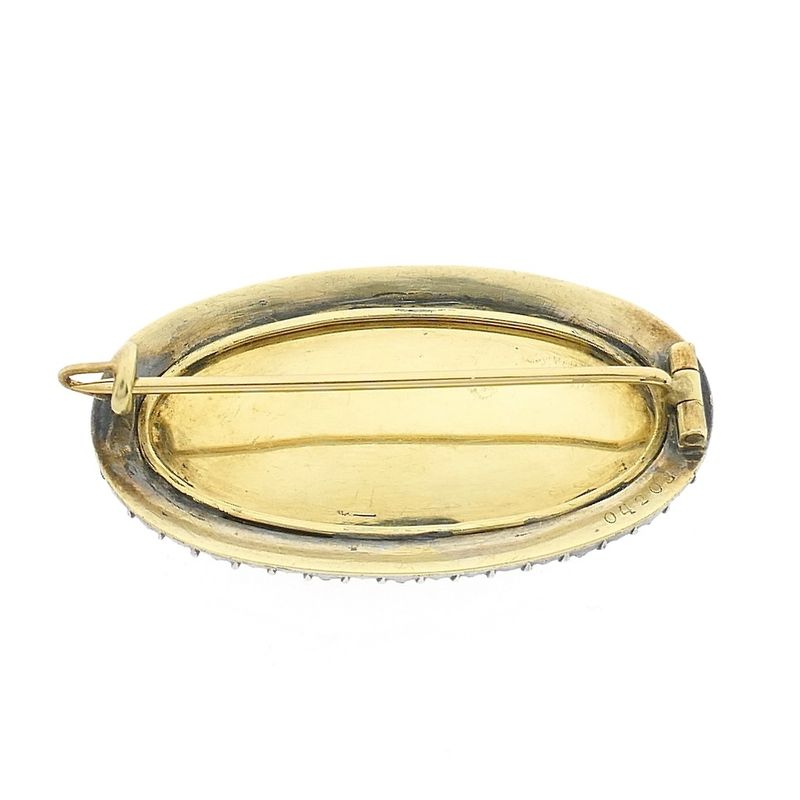 Image 3 of Antique gold brooch with diamonds and ruby approx. 0.81 ct.