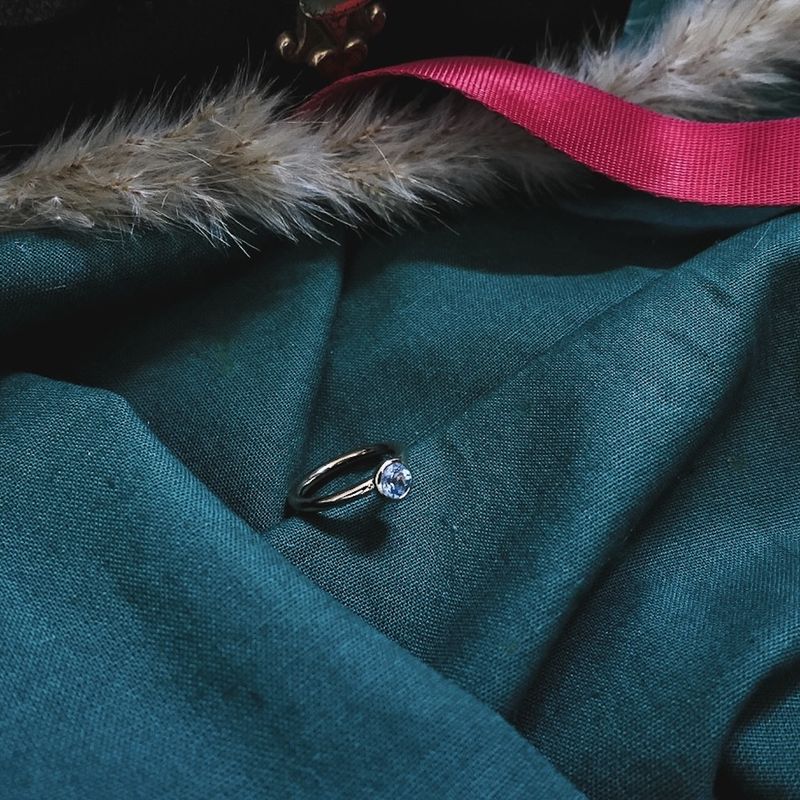 Image 4 of Bron Jewelry rose gold 'Sushi' ring set with aquamarine