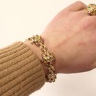 Image 7 of 18K gold Sputnik bracelet with colored stones | 17 cm