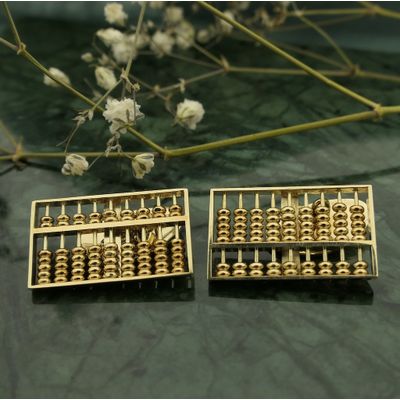 Image 2 of Gold cufflinks as an abacus.