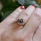 Image 8 of White gold ring with diamond and sapphire | 0.12 ct.