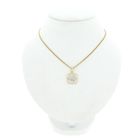 Image 3 of Two-tone gold pendant of the letter M with diamonds; 0.03 ct.