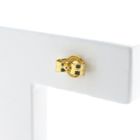 Image 5 of 18 ct. Gold floral stud earrings with jade