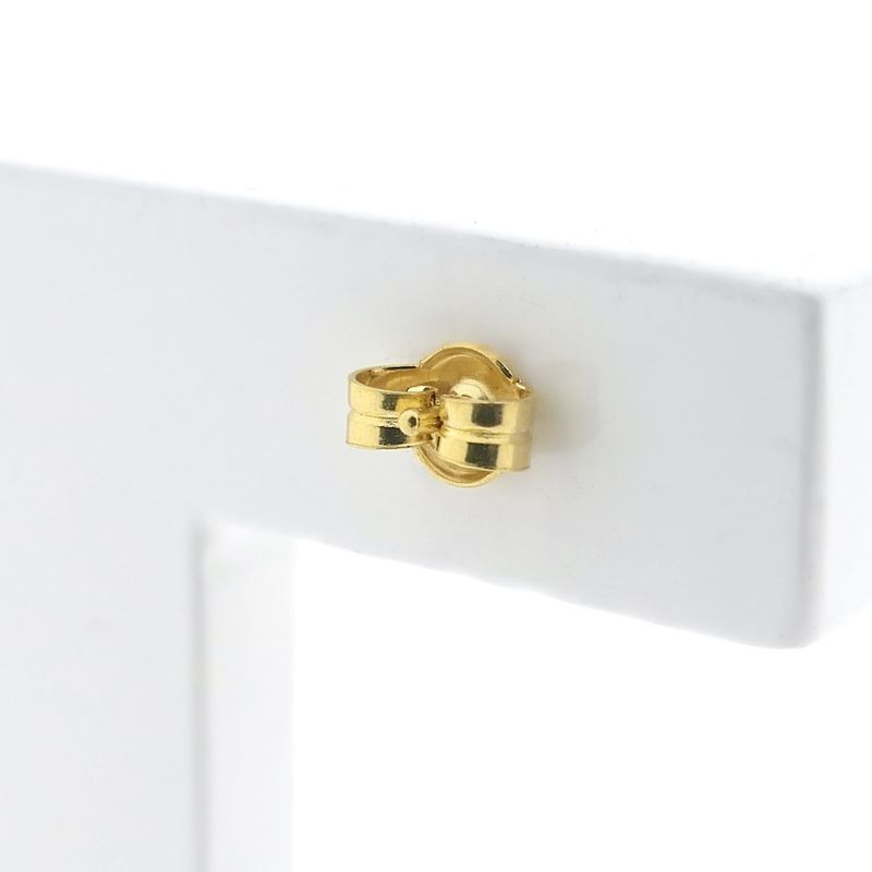 Image 5 of 18 ct. Gold floral stud earrings with jade