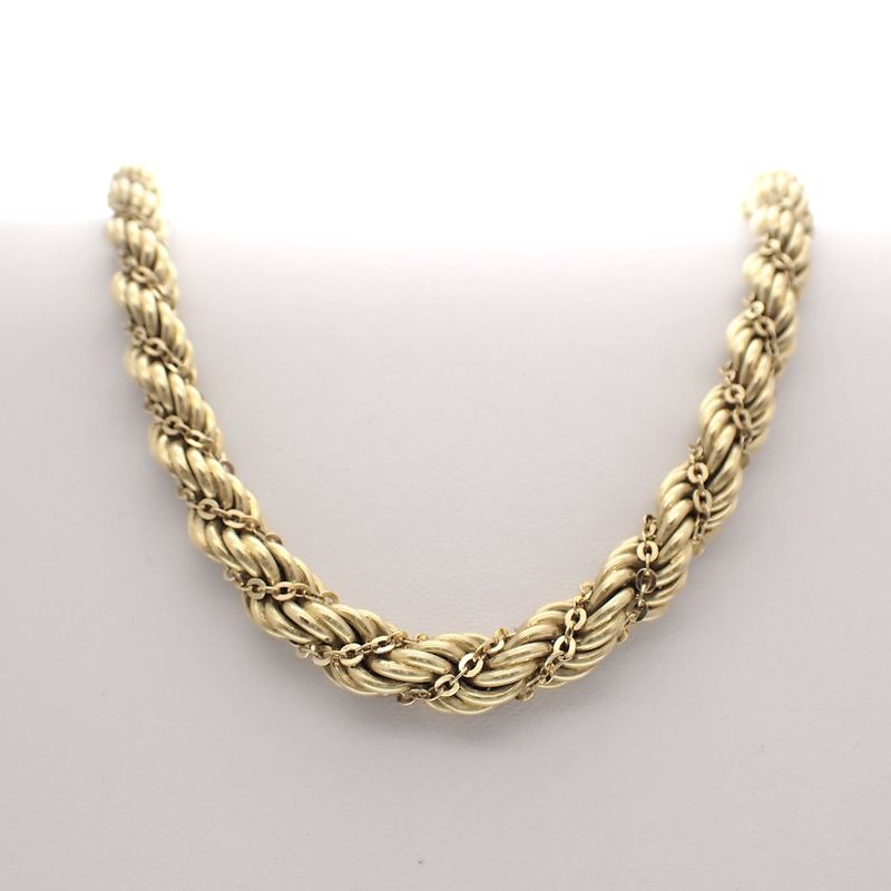 Image 3 of Gold twisted mesh link necklace