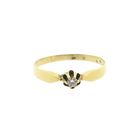 Image 3 of Gold solitaire ring with diamond; 0.04 ct.