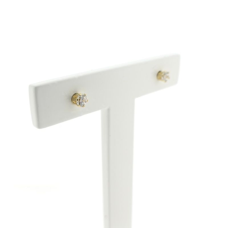 Image 3 of Gold stud earrings with zirconia