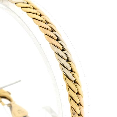 Image 2 of Tricolor gold gourmet link bracelet