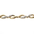 Image 6 of Two-tone gold link bracelet with 0.16 ct. diamonds | 18 cm