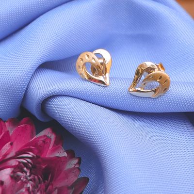 Image 2 of Gold heart stud earrings