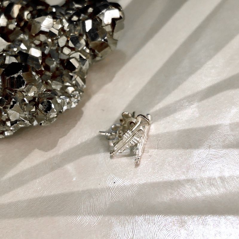 Image 2 of Silver trumpet stud earrings