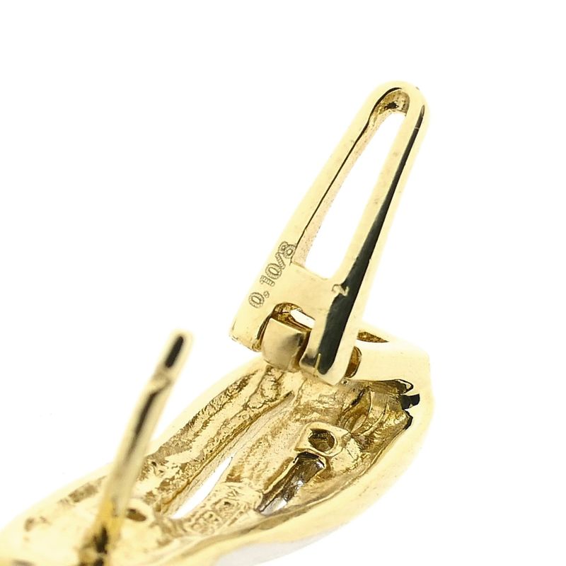 Image 9 of Bicolor Gold Earrings with Diamonds; 0.16 ct.