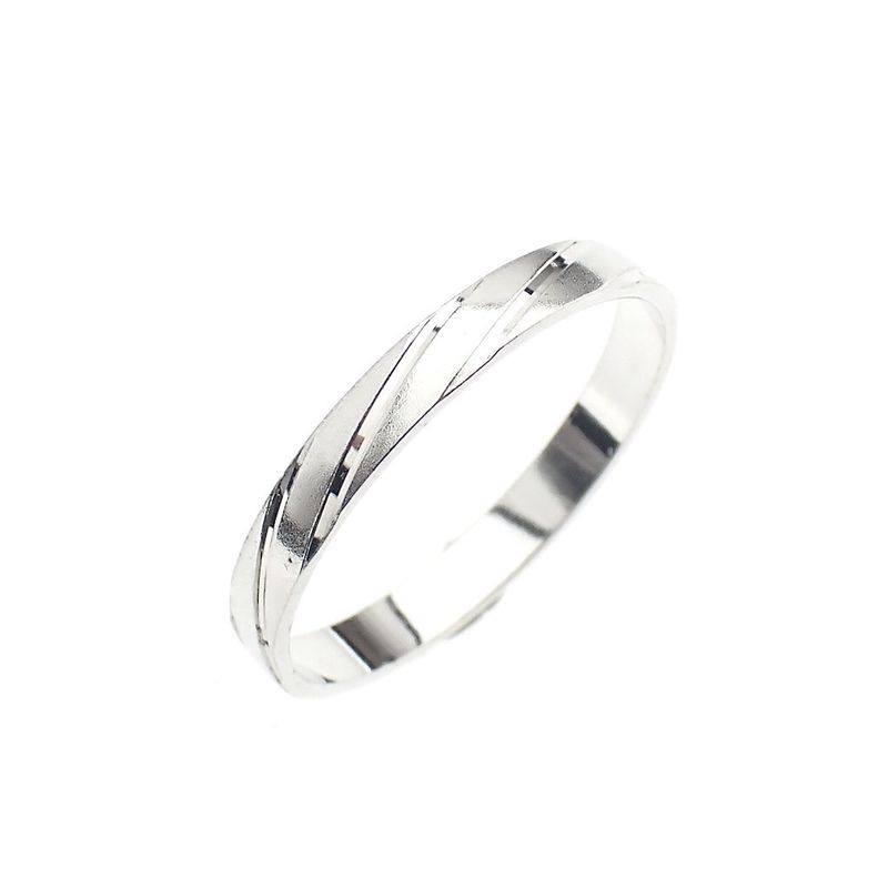 Image 1 of Silver ring with diagonal relief
