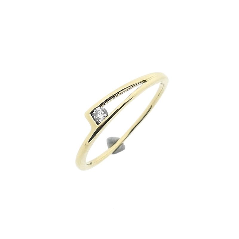 Image 1 of Gold solitaire ring with zirconia; Assos