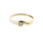 Afbeelding 3 van Bicolor gouden ring met diamant; 0,10 ct.