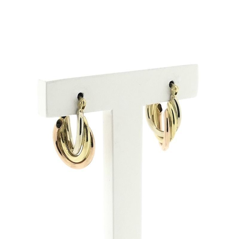 Image 3 of Tricolor gold earrings | Ø 14.3 mm