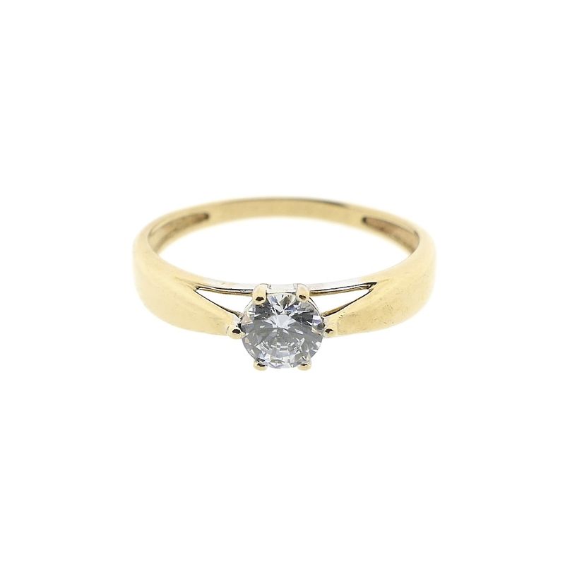 Image 3 of Gold solitaire ring with zirconia