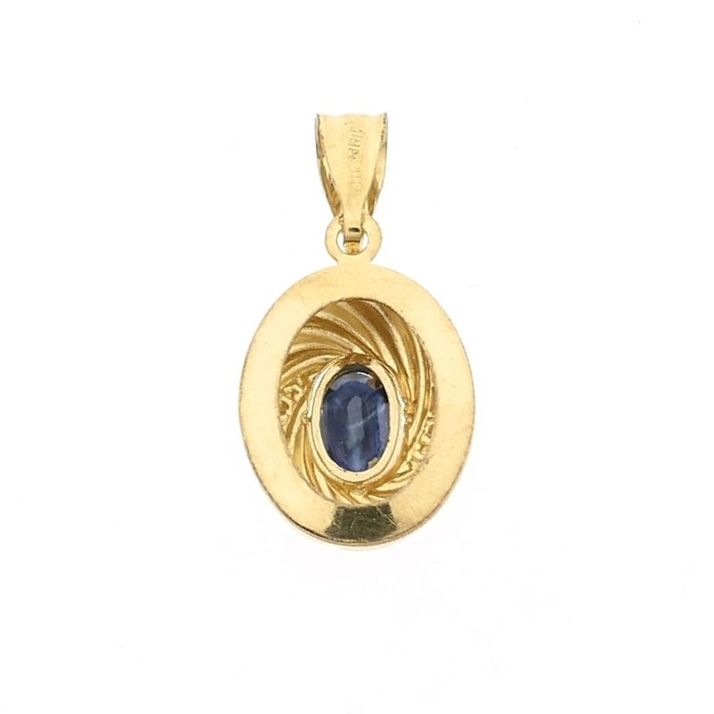 Image 5 of Gold pendant with sapphire and diamond | 0.01 ct.