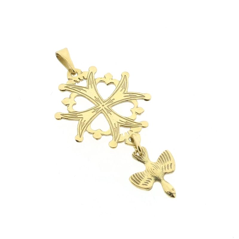 Image 10 of Gold pendant of a Huguenot cross
