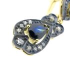 Image 4 of Gold/silver earrings with sapphire and diamond; Approx. 0.52 ct.