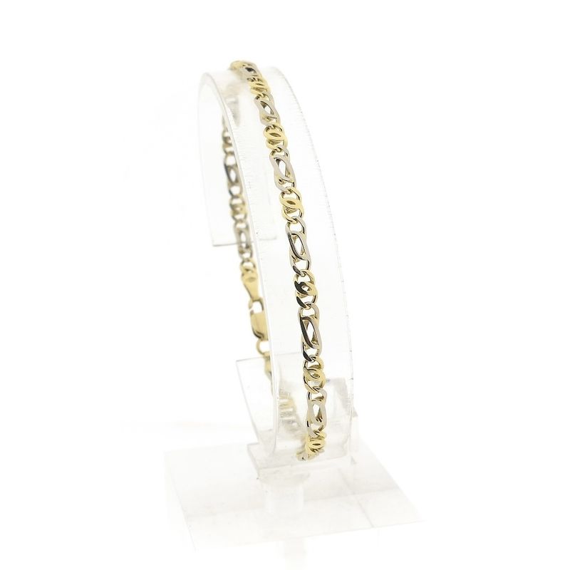 Image 1 of Two-tone gold navy link bracelet | 20 cm