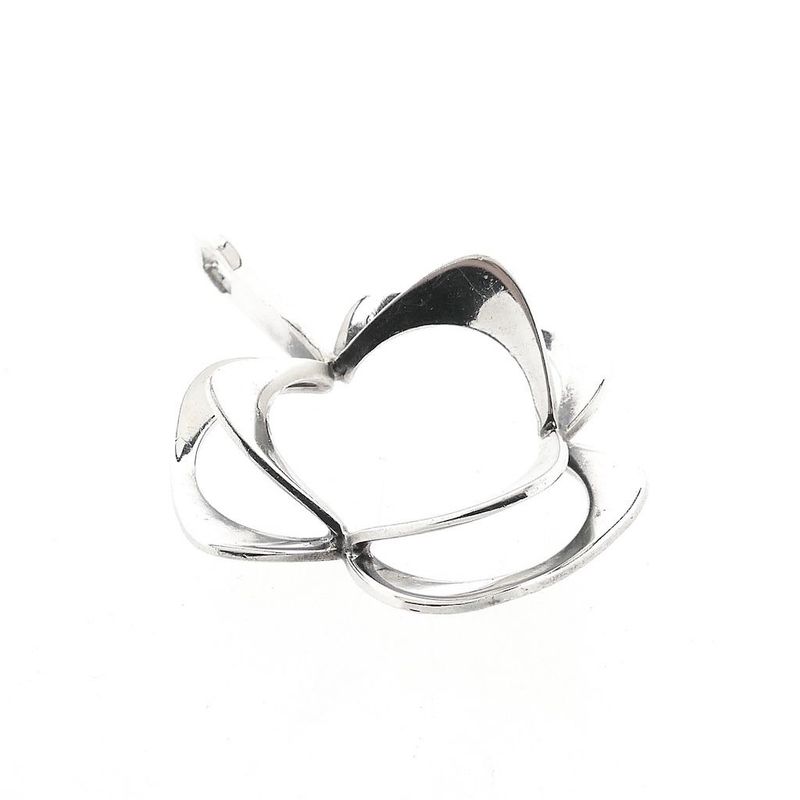 Image 3 of Abstract Silver Flower Pendant