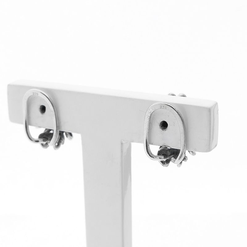 Image 4 of Silver domed earrings; Fantasy design